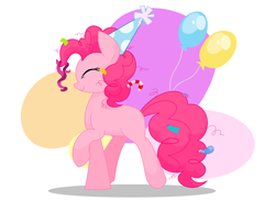 Size: 3960x2904 | Tagged: safe, artist:glitterstar2000, pinkie pie, earth pony, pony, cutie mark background, female, mare, pink coat, pink mane, solo