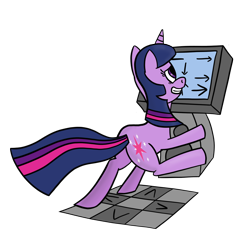 Size: 1500x1500 | Tagged: safe, artist:ronyb, derpibooru import, twilight sparkle, dance dance revolution, dancing, rhythm game, solo