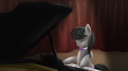 Size: 1024x569 | Tagged: safe, artist:ardail, octavia melody, earth pony, pony, crying, piano, sad, solo