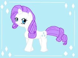 Size: 1023x767 | Tagged: safe, artist:ninpeachlover, rarity, pony, unicorn, female, horn, mare, solo