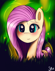 Size: 1000x1300 | Tagged: safe, artist:skyorz1337, fluttershy, pegasus, pony, female, mare, pink mane, solo, yellow coat