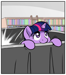 Size: 788x894 | Tagged: safe, artist:muffinshire, derpibooru import, twilight sparkle, comic:twilight's first day, adorkable, cute, dork, filly, muffinshire is trying to murder us, nerdgasm, single panel, smiling, twiabetes, younger