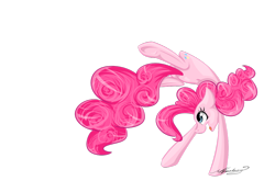 Size: 1024x718 | Tagged: safe, artist:themagicfantasy, pinkie pie, earth pony, pony, backbend, flexible, simple background, solo, transparent background