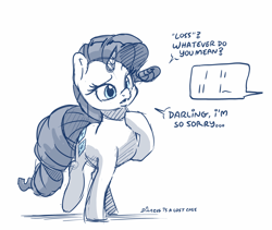 Size: 2752x2320 | Tagged: safe, artist:dilarus, edit, editor:dilarus sucks, rarity, pony, unicorn, comic, female, loss (meme), mare, white background