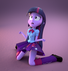 Size: 864x906 | Tagged: safe, artist:borickrut, artist:creatorofpony, derpibooru import, twilight sparkle, equestria girls, 3d, blender, solo, twiscream