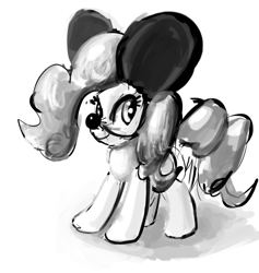 Size: 732x772 | Tagged: safe, artist:xbi, pinkie pie, pony, grayscale, mickey mouse, monochrome, solo