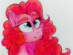 Size: 2530x1917 | Tagged: safe, artist:elskafox, pinkie pie, earth pony, pony, female, mare, pink coat, pink mane, solo, traditional art