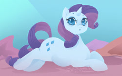 Size: 1280x797 | Tagged: safe, artist:ponyhangover, rarity, pony, unicorn, cute, female, heart eyes, mare, prone, raribetes, solo, wingding eyes