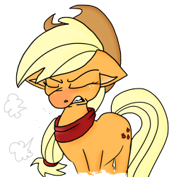 Size: 4641x4862 | Tagged: artist needed, safe, applejack, earth pony, pony, absurd resolution, allergies, clothes, female, floppy ears, hat, hay fever, scarf, sneezing, sneezing fetish, solo