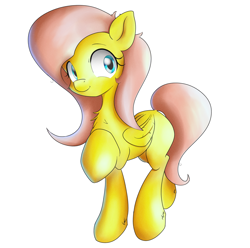 Size: 2772x2748 | Tagged: safe, artist:ando, fluttershy, pegasus, pony, cute, raised hoof, shyabetes, simple background, smiling, solo, white background