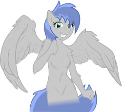 Size: 9021x8253 | Tagged: safe, artist:ambris, artist:rainbowplasma, oc, oc only, anthro, pegasus, absurd resolution, anthro oc, recolor, simple background, solo, trace, transparent background