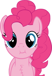 Size: 516x750 | Tagged: safe, artist:arifproject, edit, editor:wcctnoam, pinkie pie, earth pony, pony, :i, arif's scrunchy pone, chest fluff, cute, diapinkes, female, looking at you, mare, puffy cheeks, simple background, solo, transparent background, vector