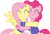 Size: 6001x4066 | Tagged: safe, artist:deratrox, fluttershy, pinkie pie, earth pony, pegasus, pony, buckball season, .svg available, absurd resolution, cute, diapinkes, duo, hug, shyabetes, simple background, transparent background, vector