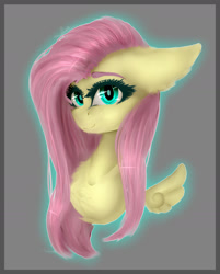 Size: 1232x1534 | Tagged: safe, artist:fellabyss, fluttershy, pegasus, pony, bust, eyelashes, floating wings, floppy ears, looking at you, portrait, solo