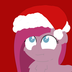 Size: 2350x2350 | Tagged: safe, artist:ljdamz1119, pinkie pie, earth pony, pony, christmas, hat, pinkamena diane pie, santa hat, solo