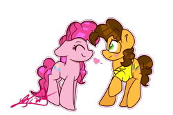 Size: 3000x2000 | Tagged: safe, artist:lynchristina, cheese sandwich, pinkie pie, earth pony, pony, blushing, cheesepie, heart, love, male, shipping, straight