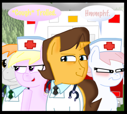 Size: 2599x2337 | Tagged: safe, artist:ajmstudios, nurse redheart, comic, scootaquest, speech bubble