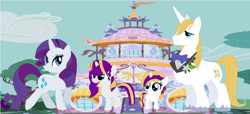 Size: 1310x598 | Tagged: safe, artist:rainbowshine144, prince blueblood, rarity, pony, unicorn, family, female, male, offspring, parent:prince blueblood, parent:rarity, parents:rariblood, rariblood, shipping, stock vector, straight