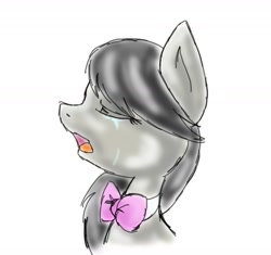 Size: 1304x1224 | Tagged: safe, artist:elskafox, octavia melody, earth pony, pony, bust, crying, portrait, simple background, solo