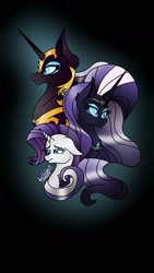 Size: 1080x1920 | Tagged: safe, artist:misscandyt, idw, nightmare rarity, rarity, pony, unicorn, armor, crying, dark, female, mare