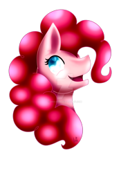 Size: 1280x1706 | Tagged: safe, artist:hikkamm, pinkie pie, earth pony, pony, bust, portrait, simple background, solo, transparent background, watermark