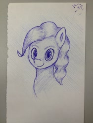 Size: 2448x3264 | Tagged: safe, artist:stink111, pinkie pie, earth pony, pony, bust, monochrome, paper, portrait, solo, traditional art