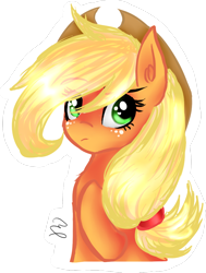 Size: 834x1102 | Tagged: safe, artist:drawcraft123, applejack, earth pony, pony, heart eyes, solo, wingding eyes