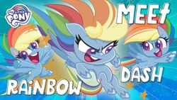 Size: 1280x720 | Tagged: safe, derpibooru import, part of a set, rainbow dash, pegasus, pony, my little pony: pony life, multeity, my little pony logo, solo, youtube link, youtube thumbnail