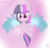 Size: 1422x1364 | Tagged: safe, artist:magical disaster, derpibooru import, twilight sparkle, twilight sparkle (alicorn), alicorn, pony, 30 minute art challenge, blushing, chibi, cold blooded twilight, female, flying, mare, smiling, solo