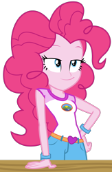 Size: 1878x2878 | Tagged: safe, artist:sketchmcreations, pinkie pie, equestria girls, legend of everfree, hand on hip, simple background, smug, solo, transparent background, vector