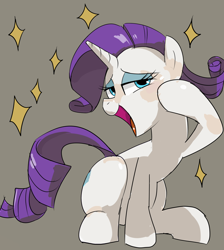 Size: 1190x1330 | Tagged: safe, artist:baigak, rarity, pony, unicorn, beautiful, female, mare, open mouth, smiling, solo