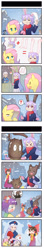 Size: 660x3734 | Tagged: safe, artist:sweetsound, fluttershy, pegasus, pony, 4koma, abuse, clothes, comic, crossover, fishnet stockings, hakurei reimu, hieda no akyuu, kyon, melancholy of haruhi suzumiya, misunderstanding, morichika rinnosuke, nagato yuki, reisen udongein inaba, snow, socks, touhou, winter, yagokoro eirin