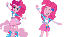 Size: 1674x876 | Tagged: safe, artist:unicornrarity, pinkie pie, equestria girls, boots, bowtie, bracelet, clothes, high heel boots, jewelry, skirt