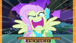 Size: 1280x720 | Tagged: safe, edit, edited screencap, screencap, fluttershy, pegasus, pony, flutter brutter, the best night ever, 200% mad, crossing the memes, exploitable meme, flutterrage, meme, peeved, you're going to love me