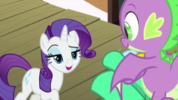 Size: 1280x720 | Tagged: safe, screencap, rarity, spike, dragon, pony, unicorn, rarity's biggest fan, spoiler:interseason shorts, winged spike