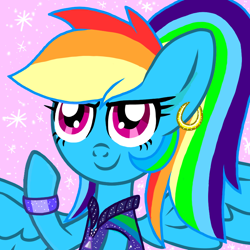 Size: 800x800 | Tagged: safe, artist:katya, derpibooru import, rainbow dash, pegasus, pony, gameloft, gameloft interpretation, solo