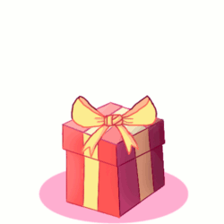 Size: 1024x1024 | Tagged: safe, artist:polishcrossoverfan, pinkie pie, pony, animated, box, chest fluff, christmas, cute, diapinkes, ear fluff, gif, pony in a box, present, smiling, solo