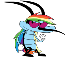 Size: 1123x936 | Tagged: safe, derpibooru import, rainbow dash, cockroach, insect, oggy and the cockroaches, simple background, solo, species swap, transparent background