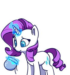 Size: 600x638 | Tagged: safe, artist:lilfunkman, rarity, pony, unicorn, bag, female, glowing horn, magic, purse, simple background, solo, transparent background