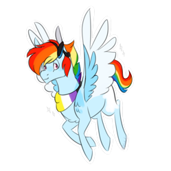 Size: 1280x1287 | Tagged: safe, artist:echabi, derpibooru import, rainbow dash, pegasus, pony, clothes, pride flag, scarf, simple background, solo, transparent background