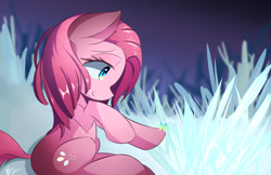 Size: 1964x1271 | Tagged: safe, artist:kawaiipony2, pinkie pie, earth pony, pony, cute, cuteamena, diapinkes, frost, pinkamena diane pie, smiling, snow, snowflake, solo