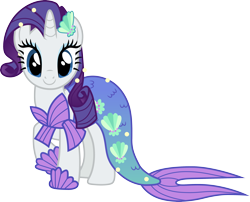 Size: 3717x3000 | Tagged: safe, artist:cloudyglow, rarity, mermaid, pony, unicorn, .ai available, female, gameloft, looking at you, mare, mermarity, raised hoof, simple background, smiling, solo, transparent background, vector