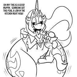 Size: 576x576 | Tagged: safe, artist:pembroke, daybreaker, dinky hooves, princess celestia, alicorn, pony, both cutie marks, dinky dawberry doo, huge butt, large butt, scalebreaker, thiklestia