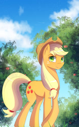 Size: 1200x1920 | Tagged: safe, artist:joe0316, artist:laptop-pone, applejack, earth pony, pony, apple tree, solo