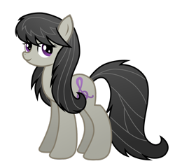 Size: 1024x972 | Tagged: safe, artist:willowtails, octavia melody, earth pony, pony, alternate hairstyle, black mane, female, gray coat, mare, solo