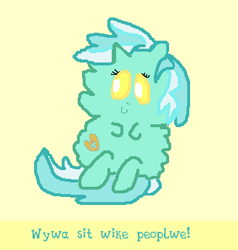 Size: 328x344 | Tagged: safe, lyra heartstrings, fluffy pony, pony, unicorn, female, gullible-anon, horn, mare, original art