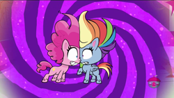 Size: 1280x720 | Tagged: safe, derpibooru import, screencap, pinkie pie, rainbow dash, earth pony, pegasus, pony, my little pony: pony life, princess probz, spoiler:pony life s01e01