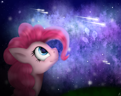 Size: 930x738 | Tagged: safe, artist:fenimart, pinkie pie, earth pony, pony, cutie mark, night, shooting star, solo