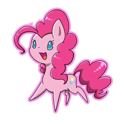 Size: 768x768 | Tagged: safe, artist:jisuppe, pinkie pie, earth pony, pony, cute, diapinkes, female, happy, mare, pointy ponies, simple background, solo, transparent background