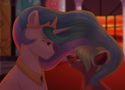 Size: 4290x3075 | Tagged: safe, artist:wingell, princess celestia, oc, oc:cocoa mint, alicorn, pony, ych result